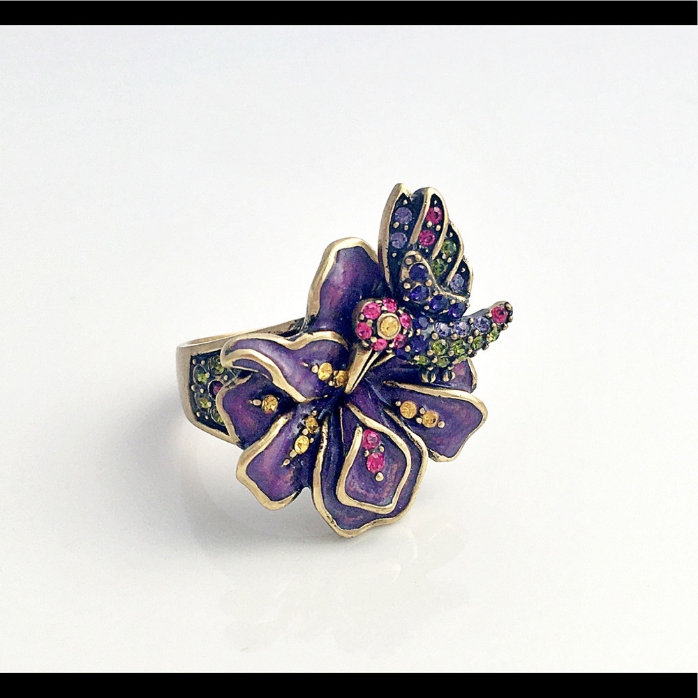 Heidi Daus Hummingbird Floral Rhinestones Ring - Picture 2 of 3